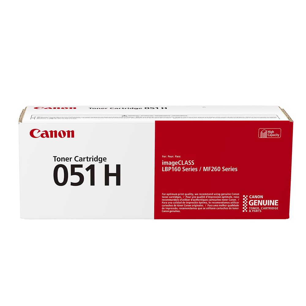 Canon Genuine Toner Cartridge 051 Black, High Capacity (2169C001), 1-Pack, for Canon imageCLASS MF264dw, MF267dw, MF269dw, LBP162dw Laser Printers Canon