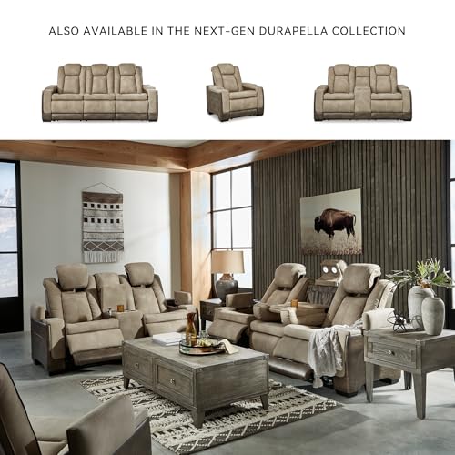 Signature Design by Ashley Next-Gen DuraPella Power Recliner with Adjustable Headrest, Sand Signature Design by Ashley