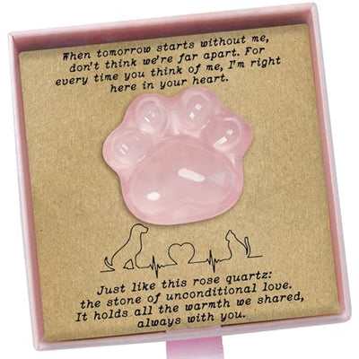 Pet Loss Sympathy Gift – Rose Quartz Heart Crystal with Memorial Card, In Loving Memory Keepsake, Healing Crystal for Dog Loss, Bereavement Support Gift, Pocket Hug for Easter Comfort (Pet Loss)