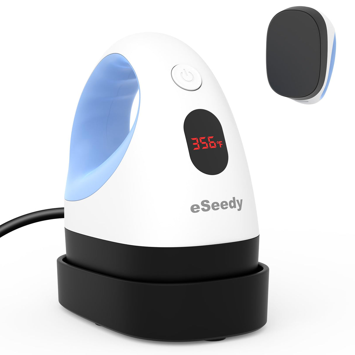 eSeedy Mini Heat Press Machine, 3 Heat Settings& Fast Heating, 15 Mins Auto-Off, Insulated Safety Base, Mini Iron for Crafting, T Shirts, Hats, Heating Transfer Projects(White Blue) eSeedy