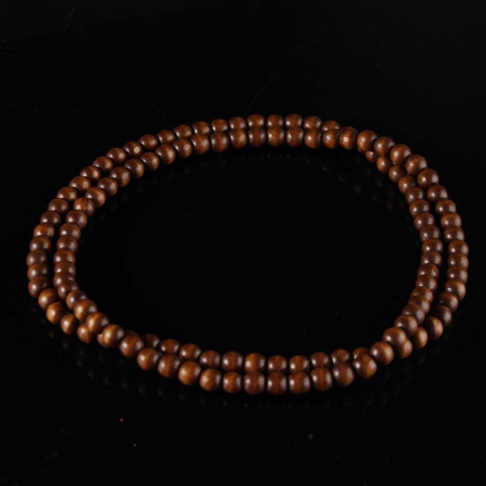 COLORFUL BLING 8MM Natural Wood Bead Necklace Africa Wooden Chain Statement Unisex Chunky Strand Necklaces Hip Hop Jewelry-dark COLORFUL BLING