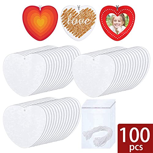 Ruitutedianzi 200 Pieces Sublimation Air Freshener Blanks DIY Air Freshener Scented Blank Car Pressed Felt for DIY Heat Press-Round Ruitutedianzi