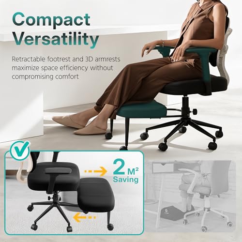 AreShark Criss Cross Office Chair with Armrest Wheels & Stretchable Rotating Footrest, Ergonomic Cross Legged Swivel Chair with Back Support& Adjustable Height for Yoga Kneeling Meditation Home Office AreShark