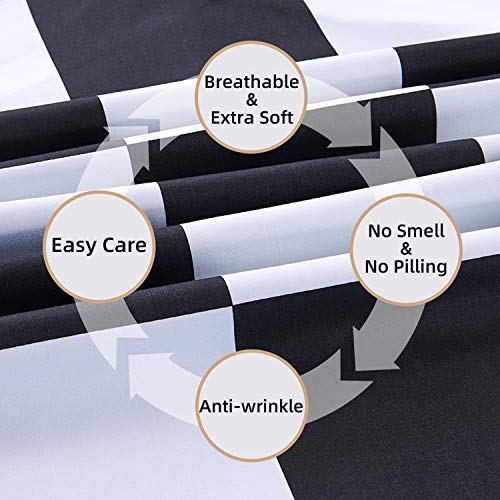 Best Season Bed Sheet Set 4 Piece -Full Size-Soft Durable Microfiber Bedding Sheet Set,Deep Pocket,Stain,Fade & Wrinkle Resistant (Plaid Black&White) Best Season