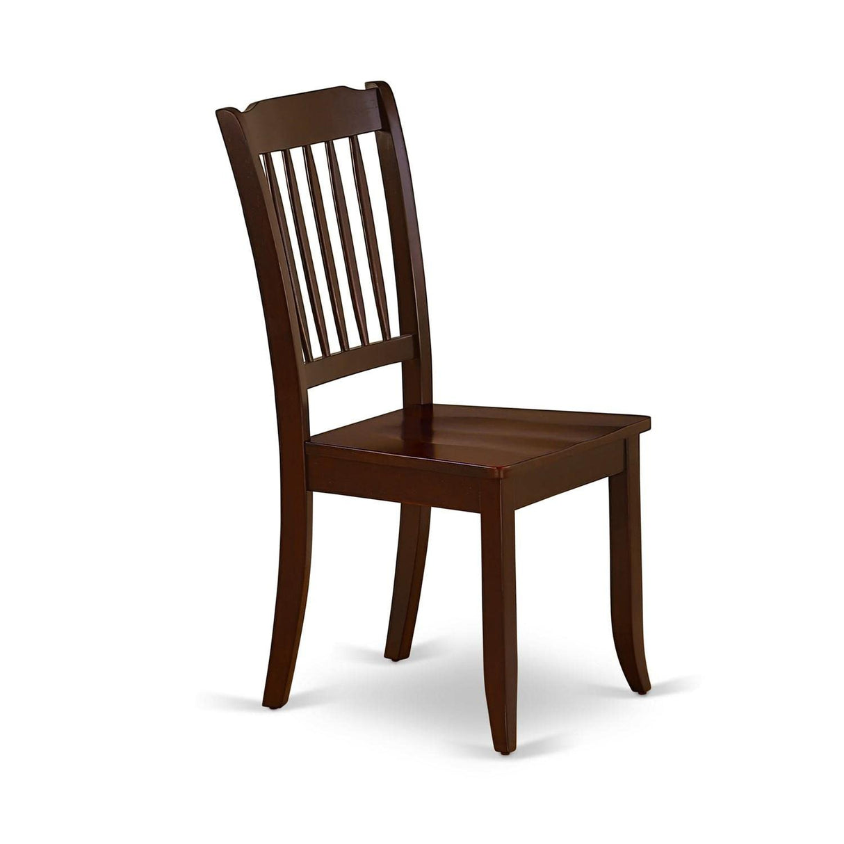 East West Furniture DAC-MAH-W Danbury Dining Room Chairs - Slat Back Solid Wood Seat Chairs, Set of 2, Mahogany East West Furniture