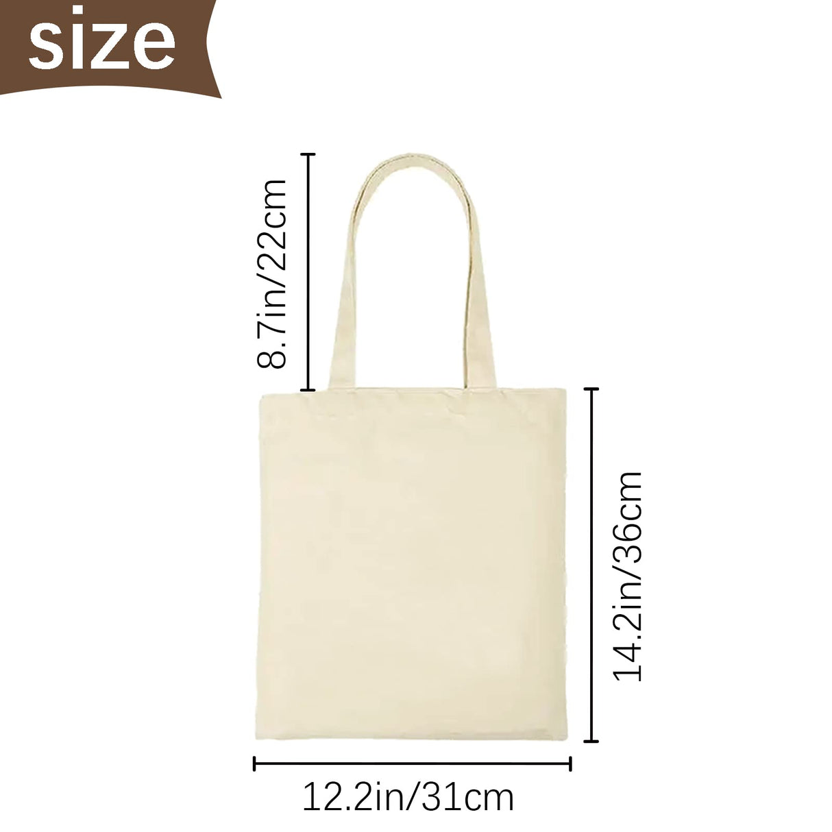 OKBA 10 pcs Sublimation Tote Bags,polyester tote bags for sublimation, DIY customization blank canvas tote bags 12.2 * 14.2 in (beige) OKBA
