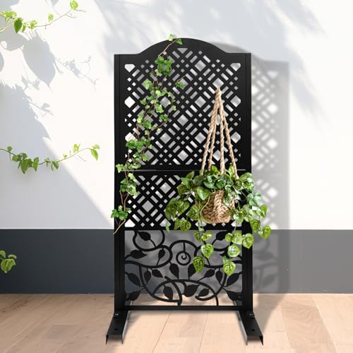 Metal Privacy Screen Outdoor 40"×20" Freestanding Decorative Privacy Panels for Balcony Garden or Backyard Outdoor Room Divider for Patio XOCUWU