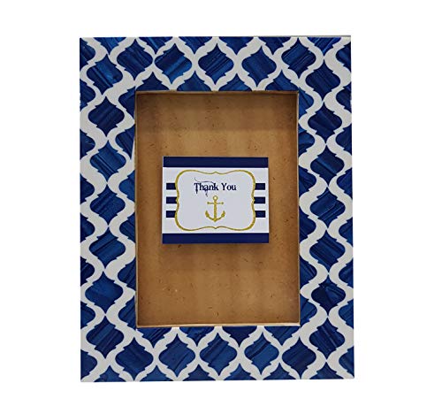 collectiblesBuy Blue & White Picture Frame Bone Inlay Moorish Moroccan Design Tabletop Home Decor Rectangular for tables or console decor collectiblesBuy