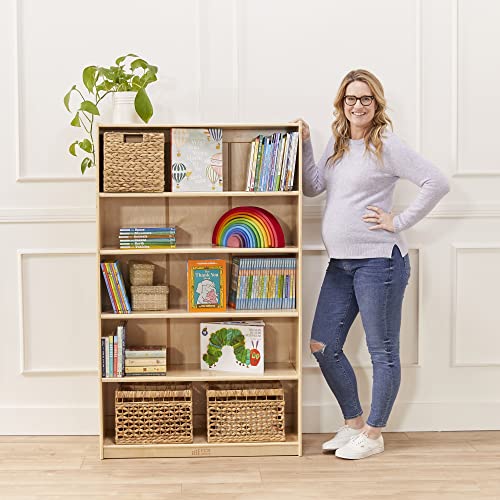 ECR4Kids Classic Bookcase, 60in, Adjustable Bookshelf, Natural ECR4Kids