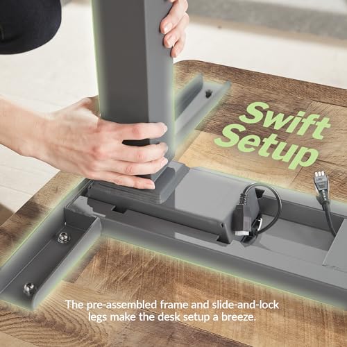 Vari ComfortEdge 60x30 Inch Adjustable Electric Standing Desk – Sit Stand VariDesk with Memory Presets, Sloped Edge, 200 LB Capacity + Tool-Free Assembly (Reclaimed Wood) Vari