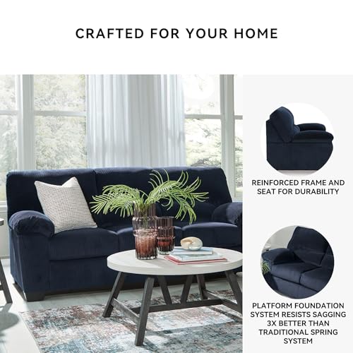 Signature Design by Ashley SimpleJoy Contemporary Sofa for Living Room, Blue Signature Design by Ashley