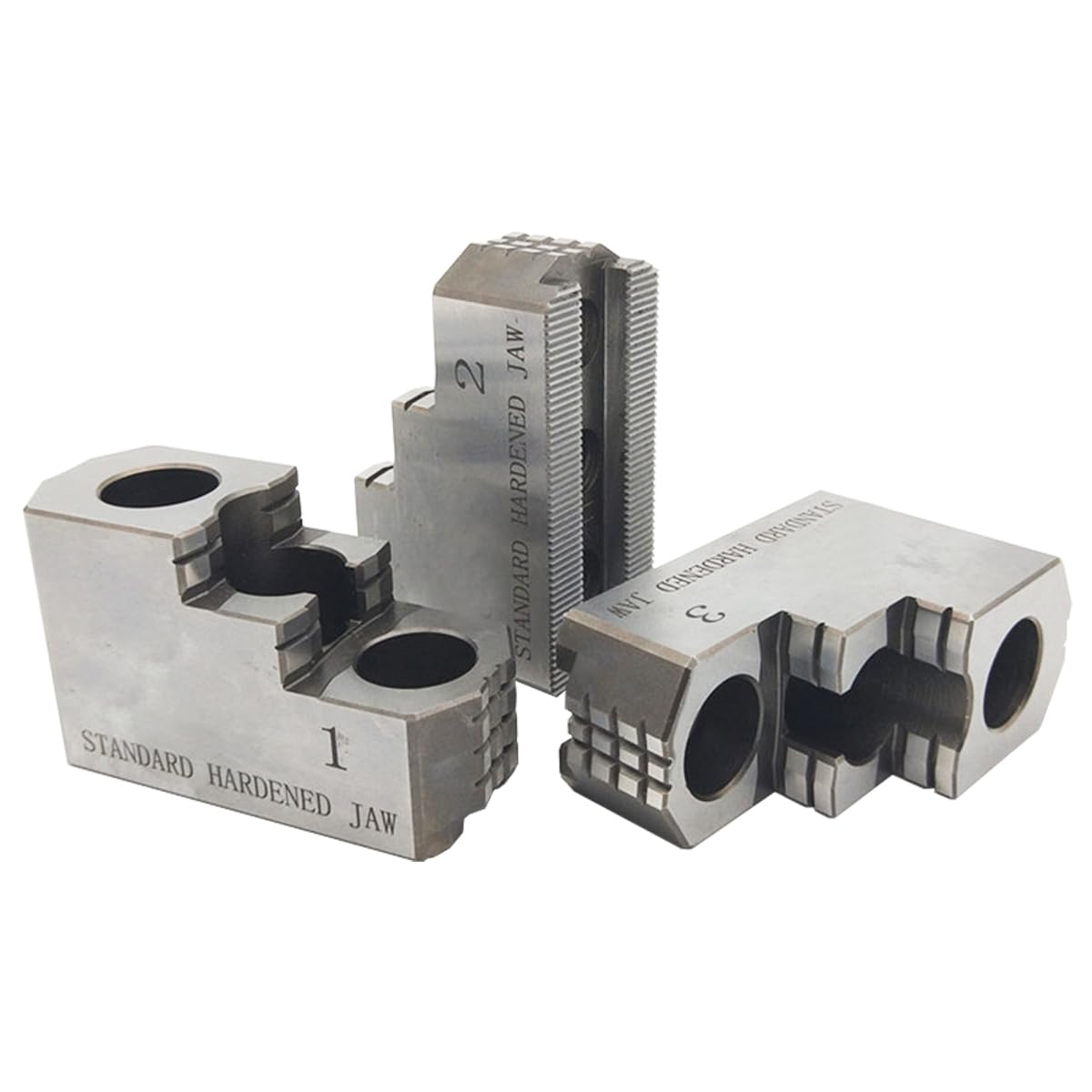 INTBUYING 10"" Hard Chuck Jaw Sets, 1.5mm x 60 degree serration,16mm groove width, 3 pcs High-quality Steel Hard Chuck Jacket Set for 10"" Lathe Chuck, FBU-022564 INTBUYING