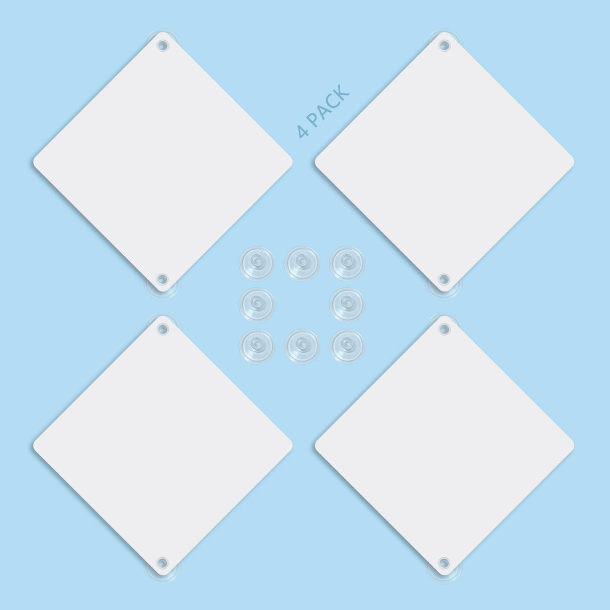 Metal Sublimation Signs, 4 Pack 6" x 6" Sublimation Blanks Suction Cup Car Window Sign, Custom Metal Signs for Hanging SMASMILE