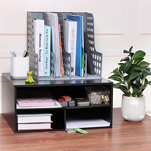 EMERIT Printer Stand Shelf with Storage Wood Desk Paper Organzier for Home/Office,Printer Riser, 2 Tire EMERIT