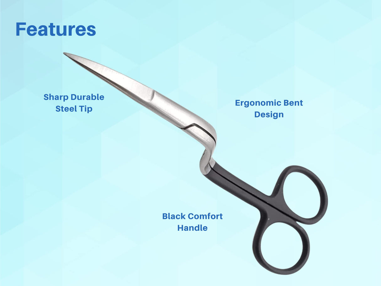 ARTMAN INSTRUMENTS Bent Handle Curved Embroidery Scissors - 6 Inch Curved Applique Scissors for Machine Embroidery, Fabric Stitches, and Crafting - Premium Stainless Steel with Precision Blades Artman Instruments