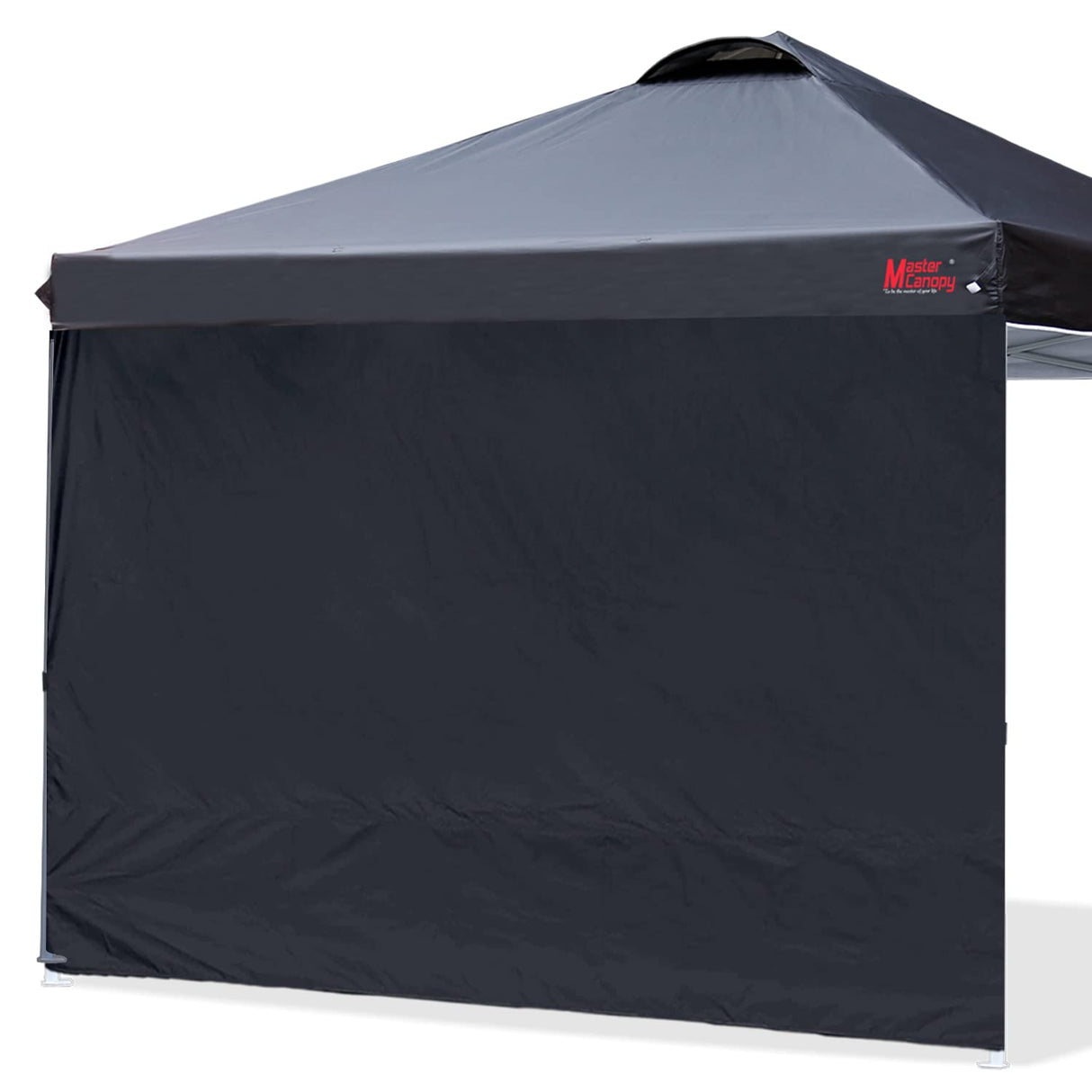 MASTERCANOPY Durable Pop-up Canopy Tent with 1 Sidewall (10'x10',Black) MASTERCANOPY