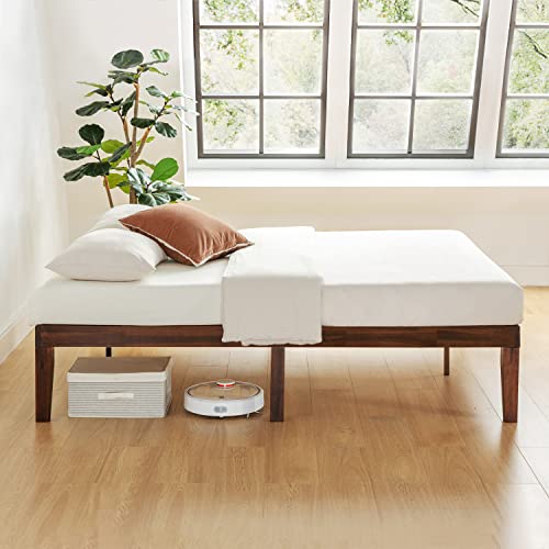 Mellow Naturalista Classic 16 Inch Solid Wood Platform Bed with Wooden Slats, Espresso, King Mellow