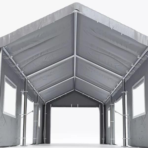 GarveeLife Carport 10x20ft Heavy Duty Carport with Roll-up Windows, Car Canopy Portable Garage with Removable Sidewalls & Doors, Car Canopy with All-Season Tarp for Car Boat Truck Motorcycle, Grey GarveeLife