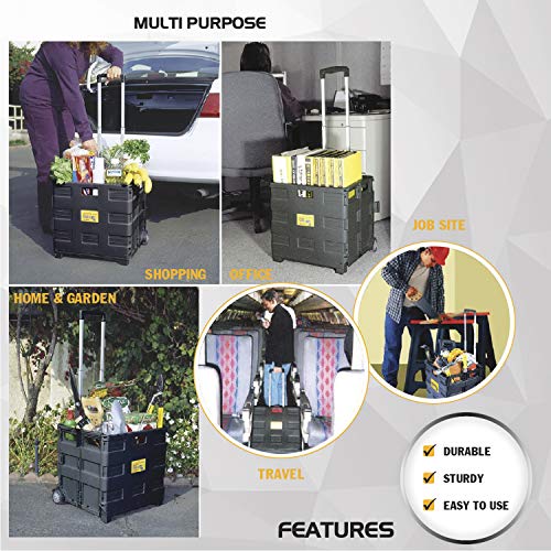 Olympia Tools 85-010 Grand Pack-N-Roll Portable Tools Carrier with Telescopic Handle, 80 Lb. Load Capacity, Black Olympia Tools