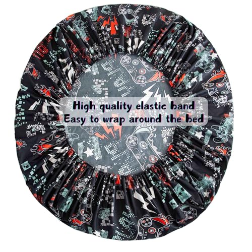SDY 4PCS Game Sheet Sets Queen Size,Great Cartoon Microfiber Bed Sheets Sets,for Boys, Girls, Kids and Toddler, Bed in a Bag Packaged with 1 Fitted Sheet+ 1 Top Flat Sheet + 2 Pillowcases SDY