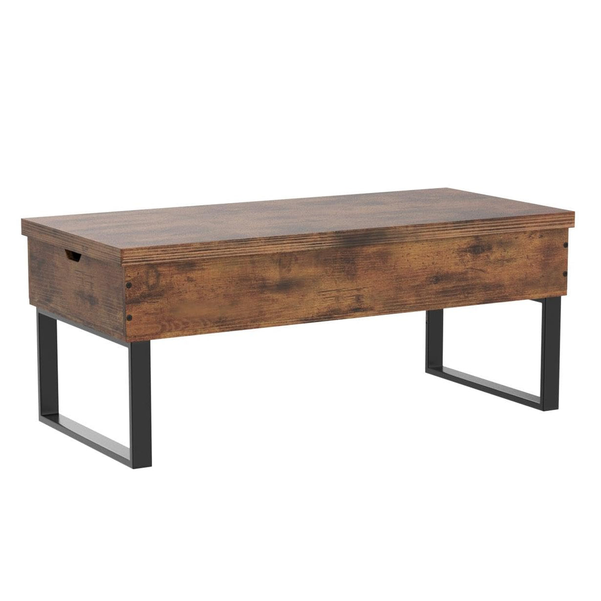SMOOL Lift Top Coffee Table, 3 in 1 Multi-Function with Hidden Compartment for Living Room, Modern Lift Coffee Table Converts to Dining Table for Reception, Rustic Brown SMOOL