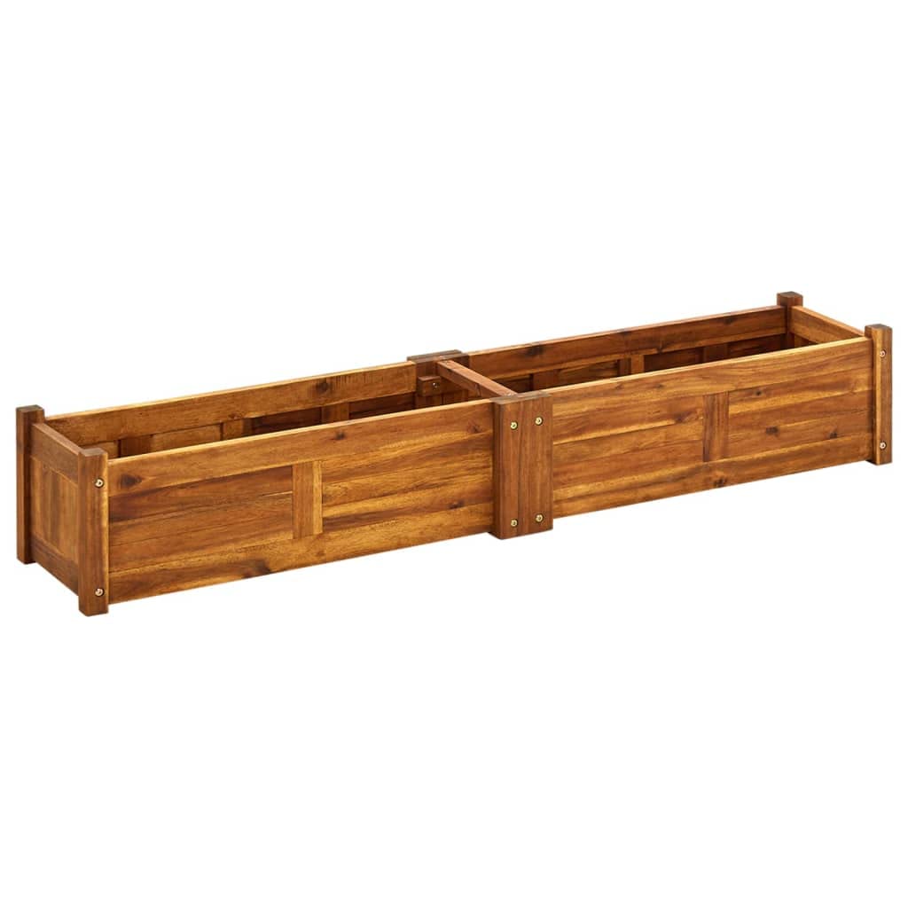 vidaXL Garden Raised Bed, Wooden Raised Flower Bed for Flowers and Plants, Solid Acacia Wood Planter, Outdoor and Indoor Use, Brown vidaXL