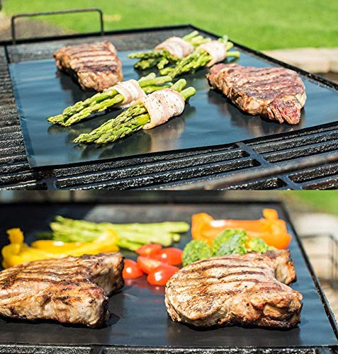 LOOCH Grill Mat Set of 6 - Non-Stick BBQ Outdoor Grill & Baking Mats - Reusable and Easy to Clean - Works on Gas, Charcoal, Electric Grill and More - 15.75 x 13 Inch LOOCH