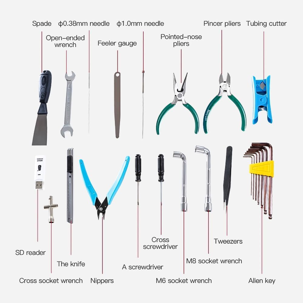 Creality Official 3D Printer Tool Kit Set 35PCS - 35 Essential 3D Print Accessories for Finishing, Cleaning, Printing - Removal Tool Included - Multi-Purpose Creality