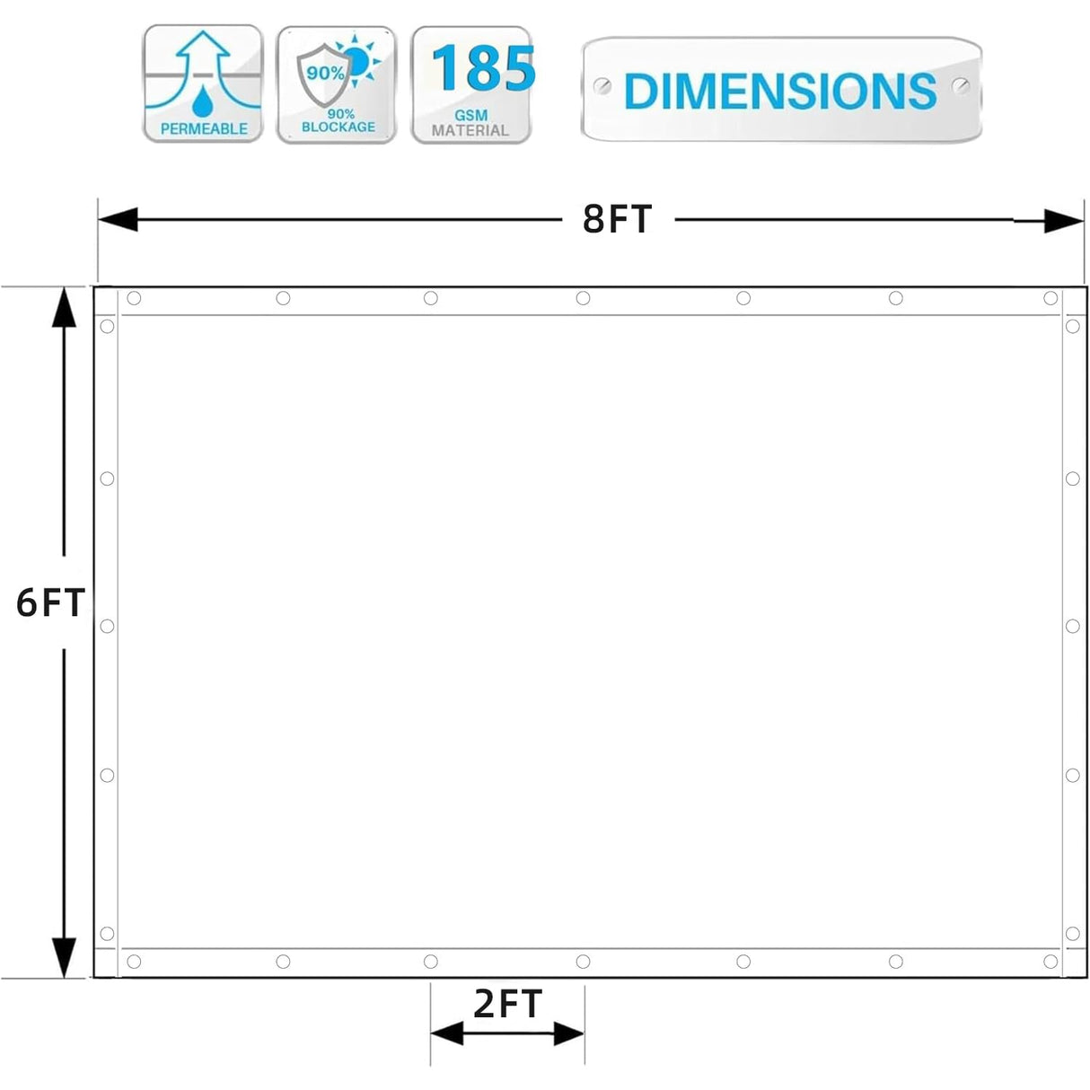 FAIR WIND Shade Cloth 90% Sun Shade Fabric Privacy Screen Shade Cover Patio Canopy with Grommets Shade Net for Garden Outdoor Pergola 6 x 8 FT - Mocha FAIR WIND