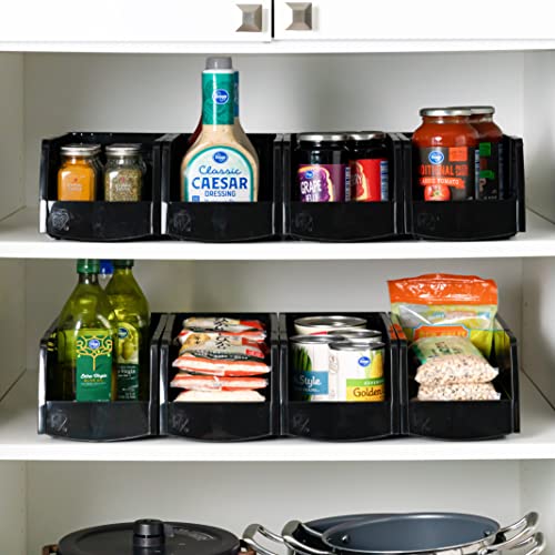 IRIS USA Plastic Shelf Bins Stackable Open Front Storage Bins Plastic Hanging Organizer Bin Caddy Basket for Hardware Crafts, Small Parts, Nuts and Bolts, Tool Storage - Large Black 8 Pack IRIS