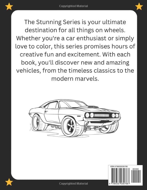 Stunning Muscle Cars Coloring Book: 100 Classic old school Perfect for All Ages (The Stunning Series coloring books) WoodArtSupply