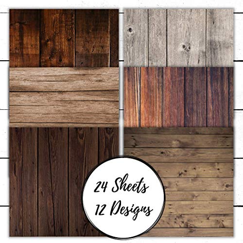 Wood Grain Scrapbook Paper: Pattern Paper Double Sided Craft Paper for Card Making, Origami, Art Craft Projects and Scrapbook Journal 24 Paper Craft Sheets WoodArtSupply