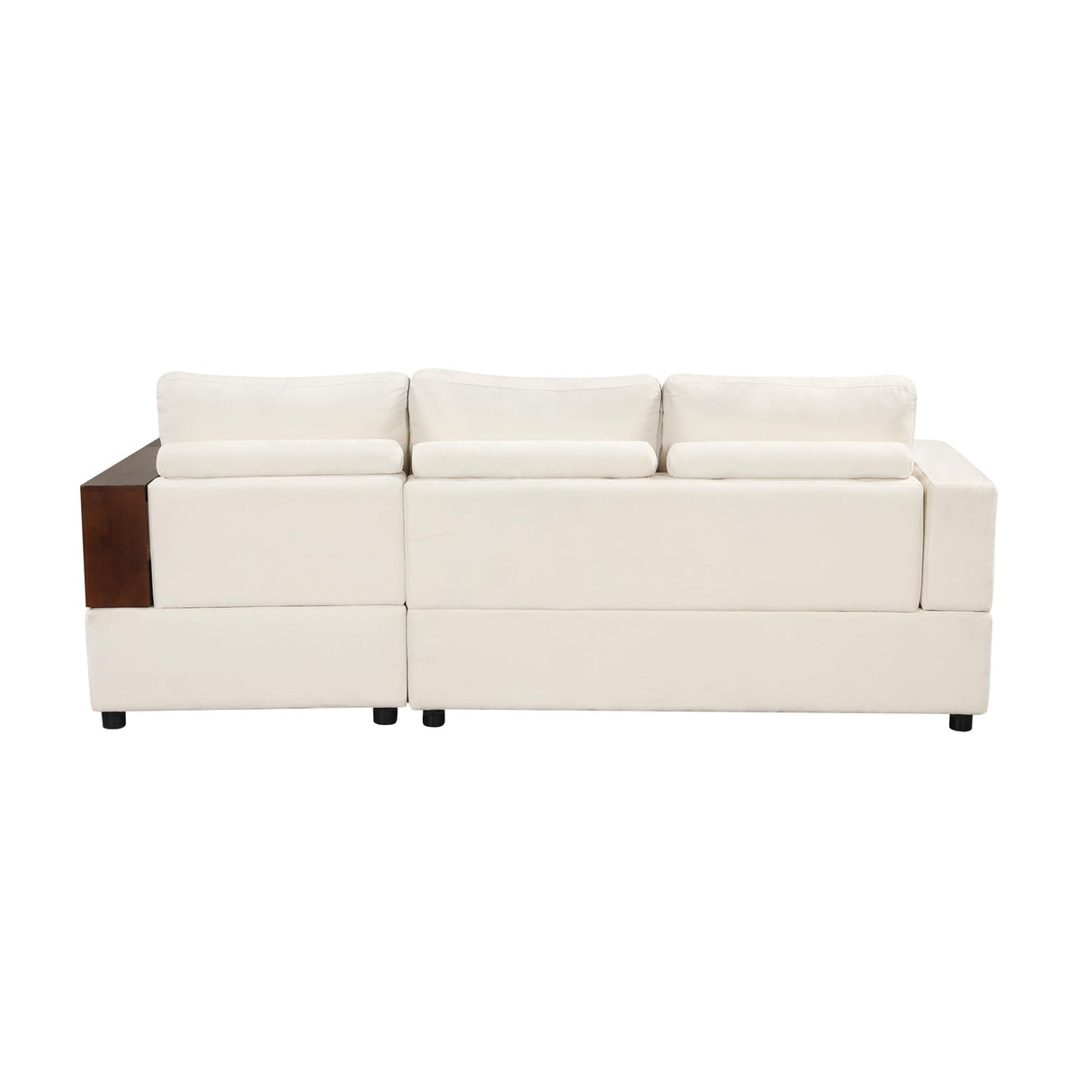 Christopher Knight Home Davinz 87.4" L-Shaped Sectional Sofa, Chenille 3 Seater Couch, Sectional Couches with Chaise Lounge, Upholstered Sofa Couch with Reversible Armrests for Living Room, Beige Christopher Knight Home