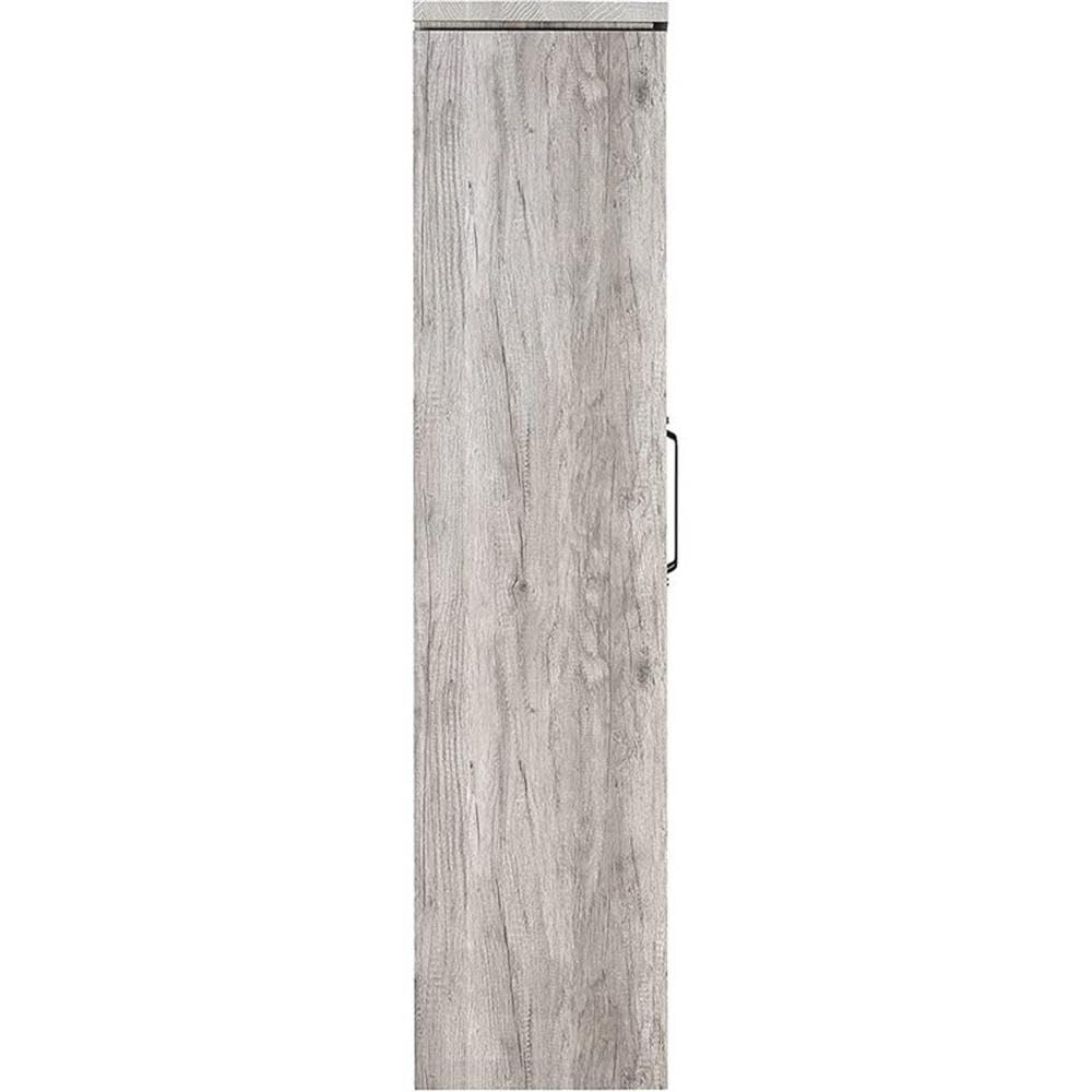 BOWERY HILL Traditional Glass Front 2 Door Wood Curio Display Cabinet in Grey Driftwood BOWERY HILL