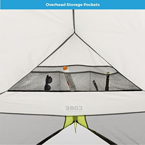 CORE 12'x10' Instant Screen House | Folding and Portable Large Pop Up Canopy Shelter with Included Carry Bag | Perfect for Family Camping, Outdoor, Picnic, Backyards, BBQ, Tailgate, Patio and Party CORE