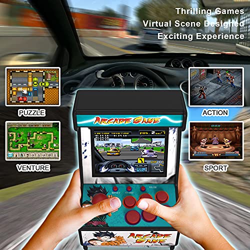 Golden Security Retro Mini Arcade Machine, Handheld Game Console with 156 Classic Video Games 2.8 Inch Color Display Rechargeable Battery, Support for TV Output, Birthday Present for Children Golden Security