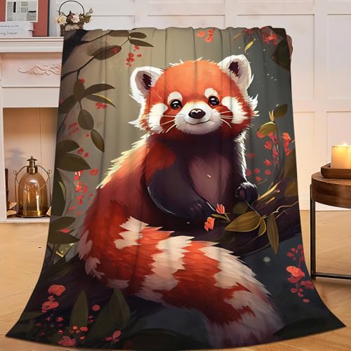 Red Panda Blanket Red Panda Throw Blanket Gifts for Adults Men Women Boys Girls Kids Super Soft Cozy Plush Fluffy Fuzzy Fleece Blanket Decor 40''X50'' Fuzawet