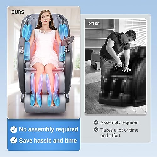 Mazzup Full Body Zero Gravity Shiatsu Massage Chair with Fully Assembled, LCD Screen, Shortcut Keys, USB Charging Port, Heat, for Loved Ones, Parents, Black Mazzup