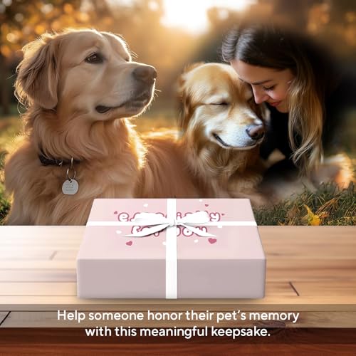 X-partner Pet Memorial Frame with Collar Holder – Dog & Cat Loss Remembrance Gift – You Left Paw Prints on Our Hearts Forever – Sympathy Keepsake Frame for Pet Lovers