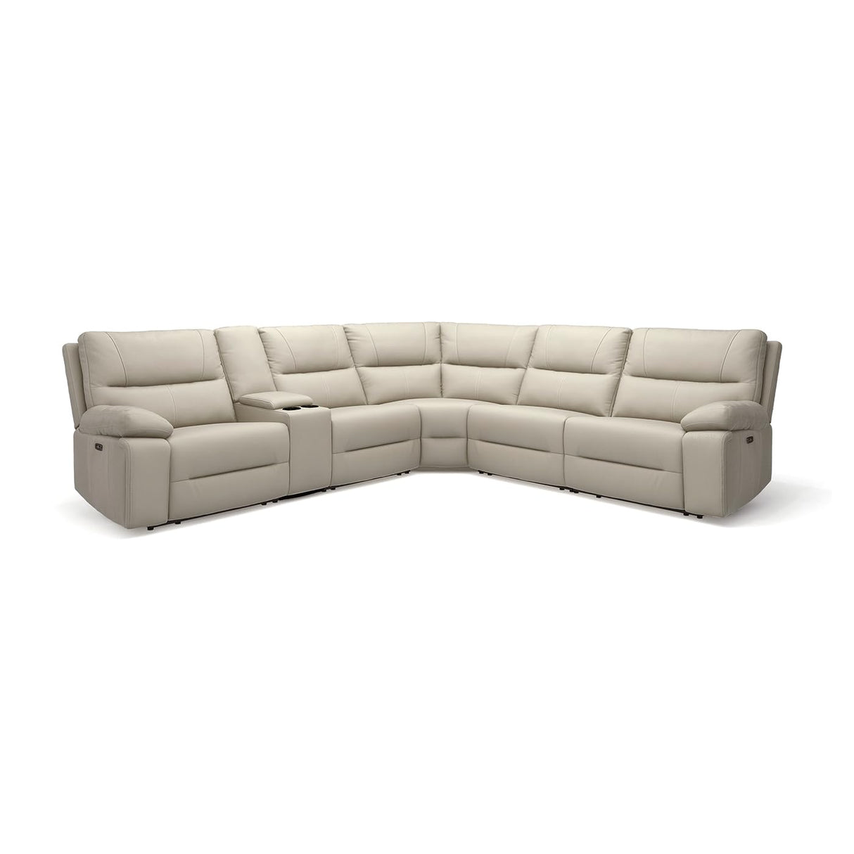 Jennifer Taylor Home Malibu 130" Modern Power Motion 6-Piece Reclining Corner Sectional with Cup Holders Jennifer Taylor Home