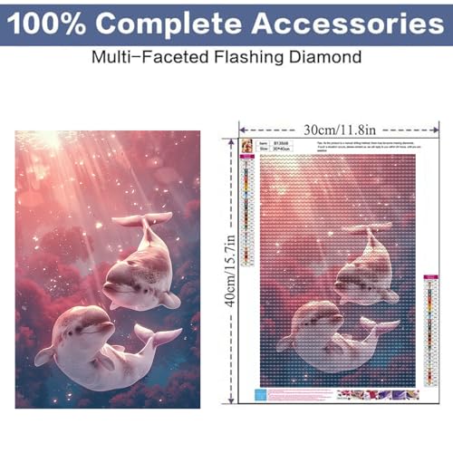 MTPGNW White Beluga Whales Diamond Painting Kits for Adult, 5D DIY Funny Animal Diamond Art Painting Decoration Home Wall Decor Painting Kits Gifts for Women 8x12 INCH MTPGNW