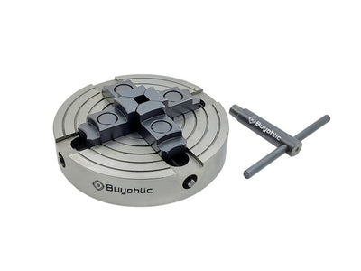 Buyohlic Wood Lathe Chuck 6'' Inches 4 Jaw Chuck Threaded 3/4-16 with Independently Adjustable/Reversible Jaws