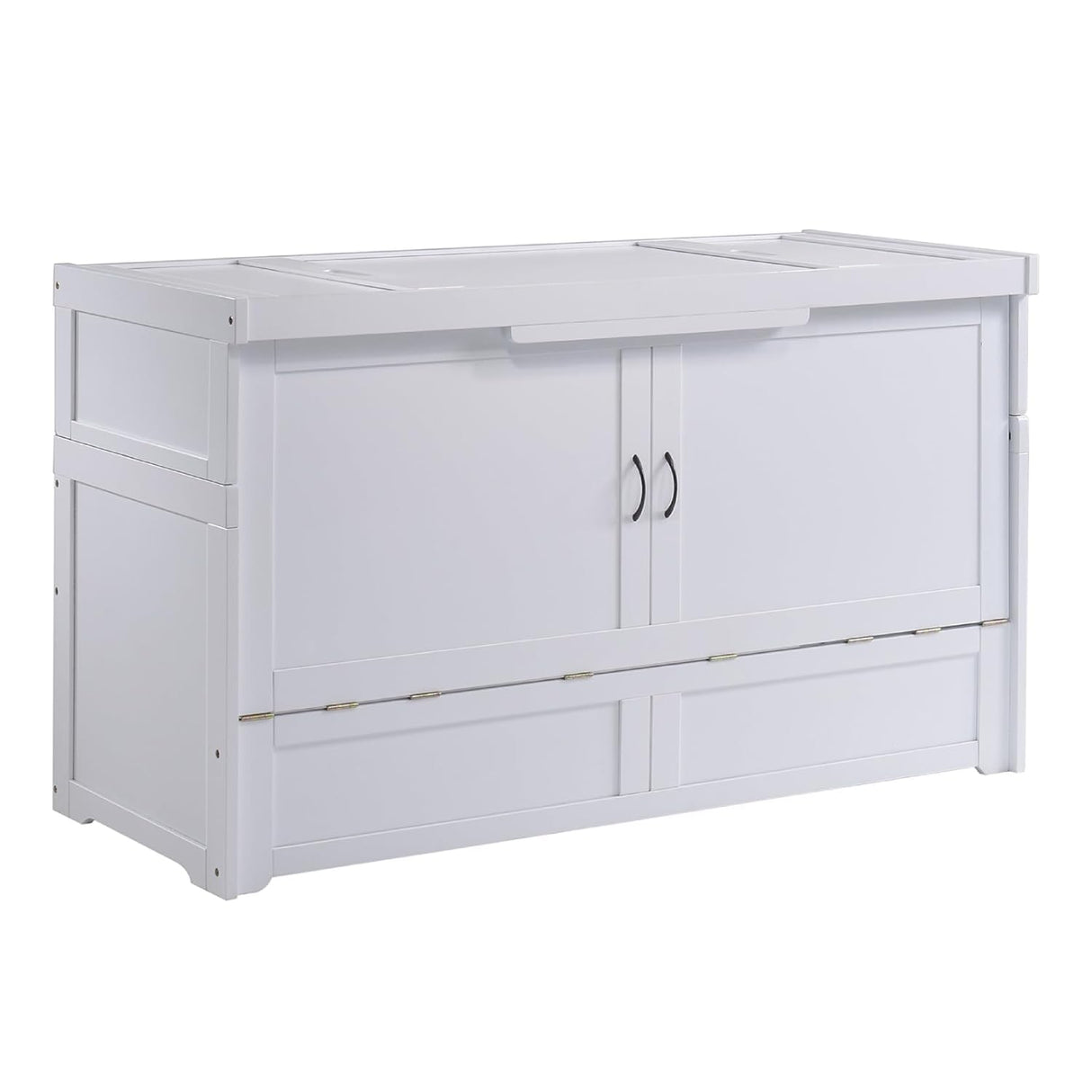 NIGHT & DAY Furniture Murphy Cube Cabinet Bed (White, Queen) Night & Day Furniture
