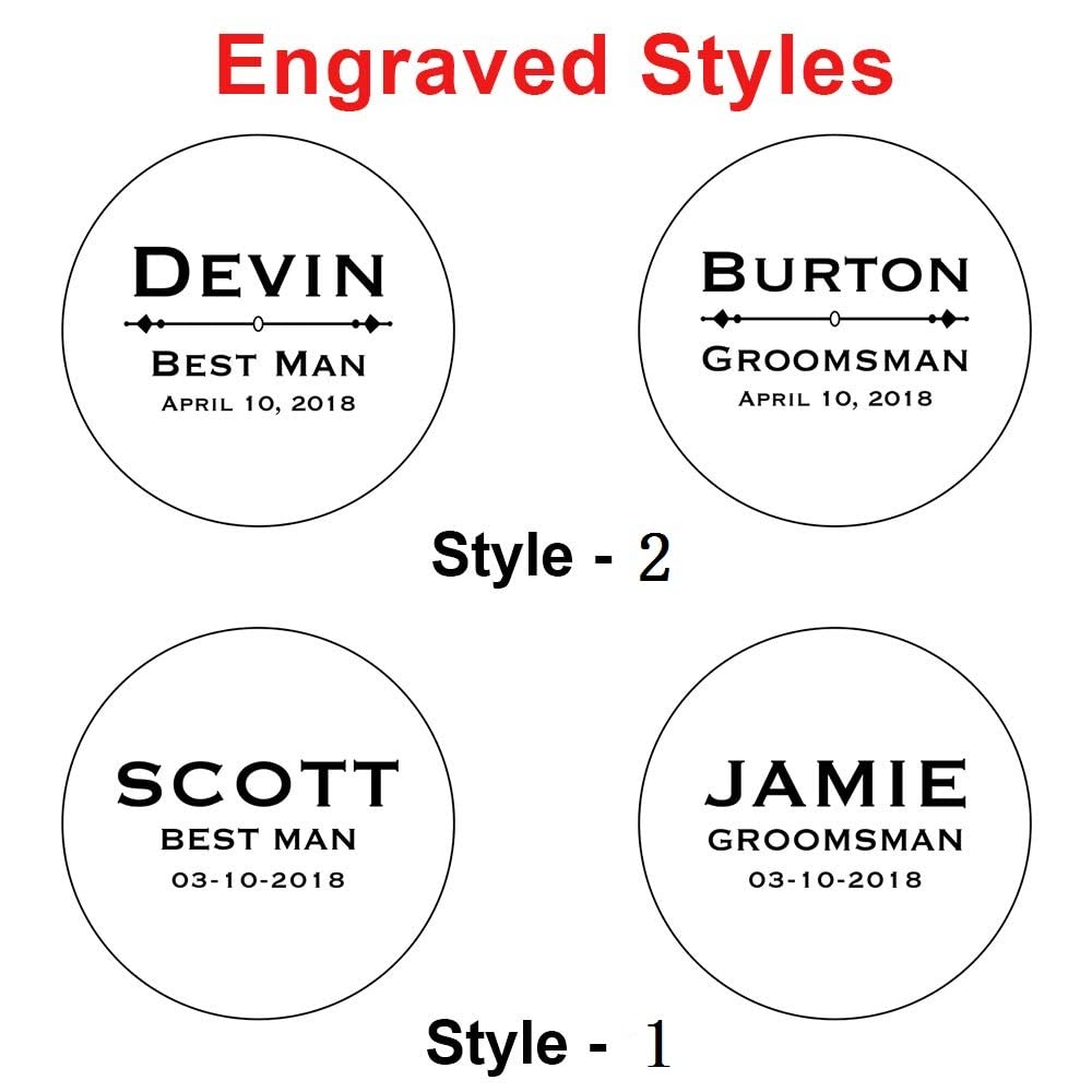 KOSTING Set Groomsmen Gift - Groomsman Gifts for Wedding, Wedding Favor Customized Wood Watch w Gift Box - Engraved Black Leather Strap Wooden Watch Custom Personalized Groomsmen Gifts for Men KOSTING