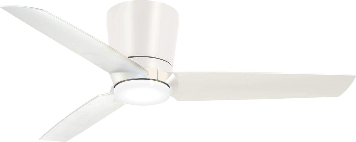 Minka-Aire F671L-WHF Pure 48 Inch Flush Mount Ceiling Fan with Integrated 16W LED Light in Flat White Finish MINKA-AIRE