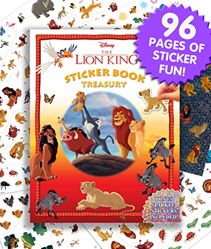 Disney Lion King Sticker Book Treasury - Activity Books for kids, 350 reusable stickers, 96 pages of fun Phidal