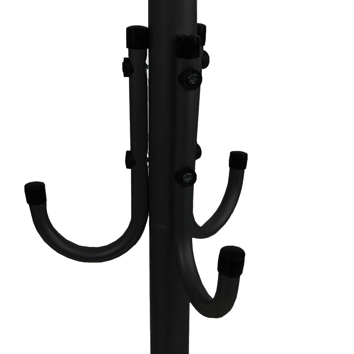 Mind Reader Coat Rack, Hall Tree, Freestanding Organizer, Coat Tree, Hat, Jacket, Purse, Metal, 18"L x 18"W x 68.5"H, Black, 11 Mind Reader