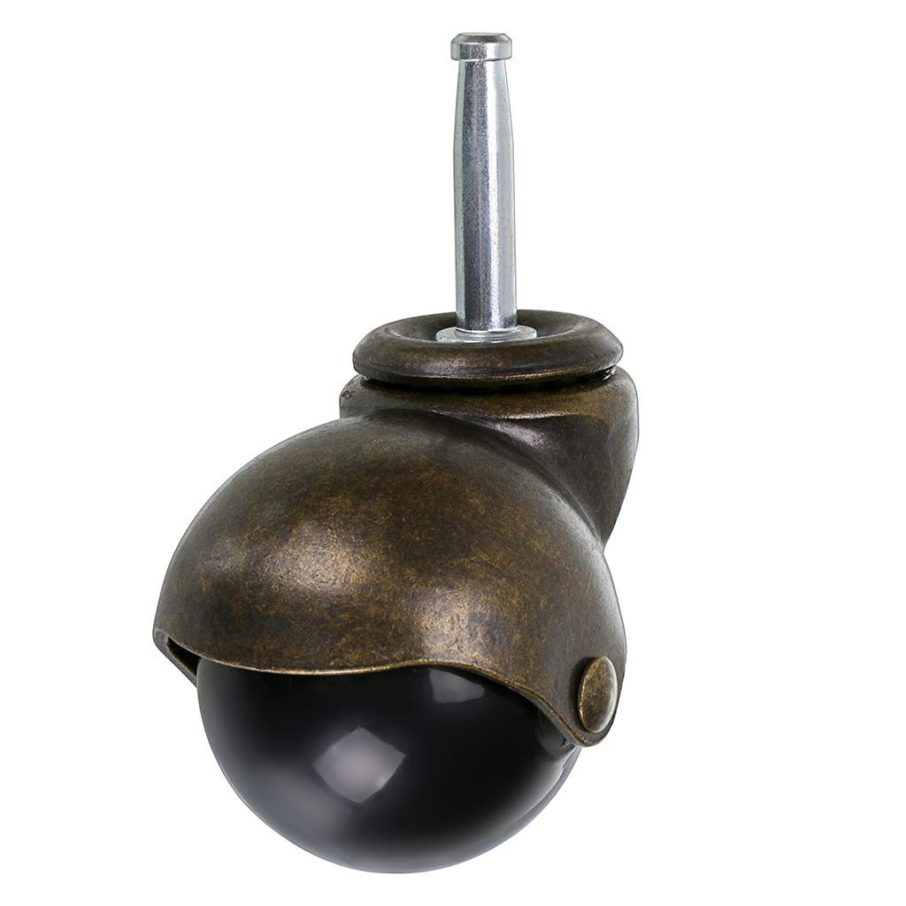 Skelang 2 Inch Ball Caster Stem Caster Wheel with Sockets, Vintage Antique Swivel Caster for Furniture, Sofa, Wood Chair, Cabinet,Pack of 4 Skelang