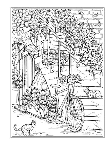Creative Haven Village Charm Coloring Book (Adult Coloring Books: In The Country) Dover Publications