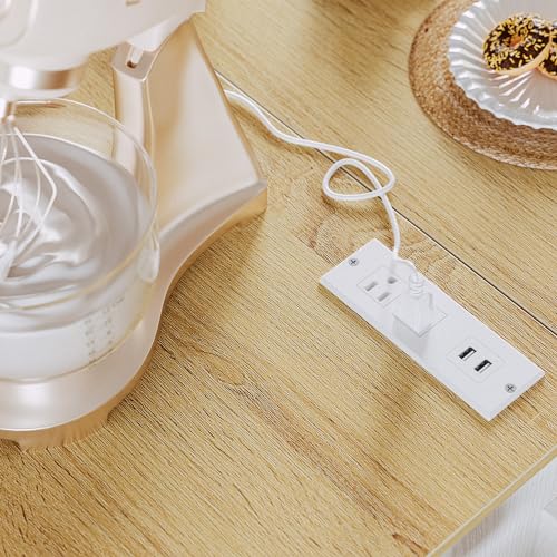 Rolling Kitchen Island with Drop Leaf and Storage by IRONCK, White IRONCK